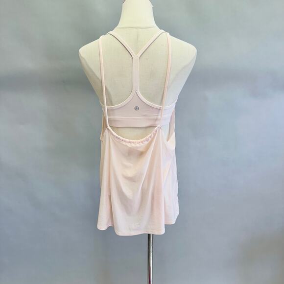 Lululemon Flow Y 2-in-1 Strappy Tank in Butter Pink size 8 Open Back Yoga - Picture 1 of 16